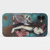 かわいいゴシック妖精とフクロウの幻想芸術iPhoneケース Case-Mate iPhoneケース (裏面(横))