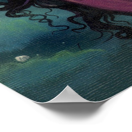 かわいいゴシック様式の大目フェアリー・アート ポスター (角)