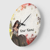 かわいいゴシック様式妖精 ラージ壁時計 (傾斜)