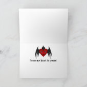 かわいいゴシック様式飛んだ吸血鬼のハートのすべての行事 カード (内部)