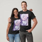 かわいいゴシック猫のドクロ Tシャツ (ユニセックス)