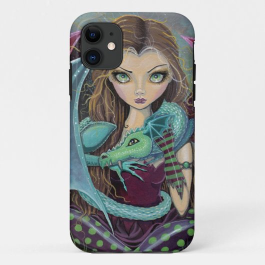 かわいいゴシック風の妖精とドラゴンのiPhoneケース Case-Mate iPhoneケース (裏面)