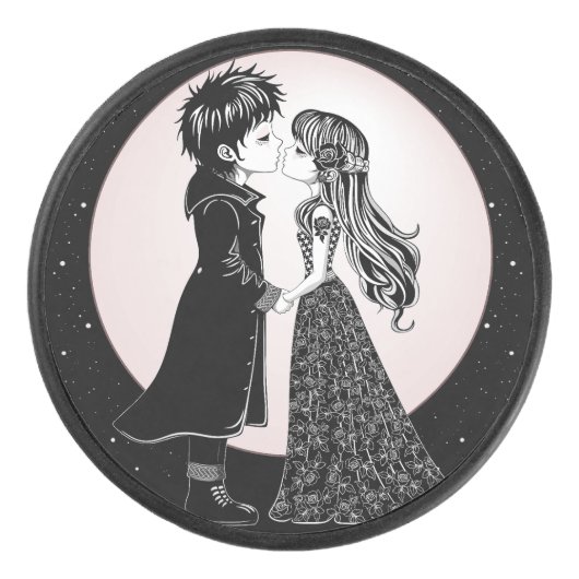 かわいいゴシックEmoキッズキスバレンタインデー アイスホッケーパック (正面)