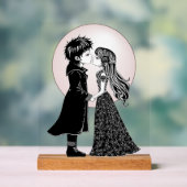 かわいいゴシックEmoキッズキスバレンタインデー アクリルサイン (ニュートラル)