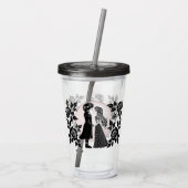 かわいいゴシックEmoキッズキスバレンタインデー アクリルタンブラー (裏面)
