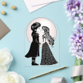 かわいいゴシックEmoキッズキスバレンタインデー アクリル招待状 (インサイチュ (ウェディング))