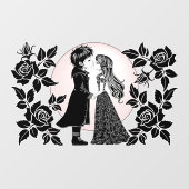 かわいいゴシックEmoキッズキスバレンタインデー ウィンドウサイン (シート)