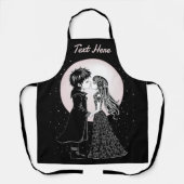 かわいいゴシックEmoキッズキスバレンタインデー エプロン (正面)