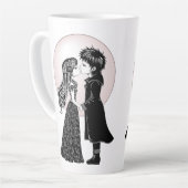 かわいいゴシックEmoキッズキスバレンタインデー カフェラテマグ (左アングル)