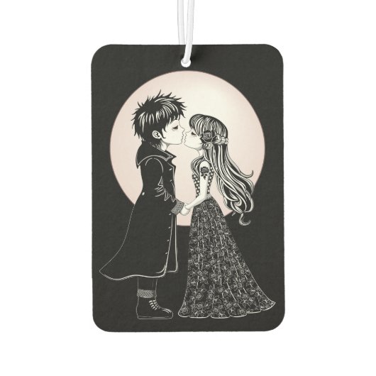 かわいいゴシックEmoキッズキスバレンタインデー カーエアーフレッシュナー (裏面)