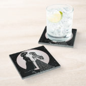 かわいいゴシックEmoキッズキスバレンタインデー ガラスコースター (アングル)