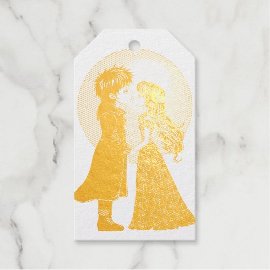 かわいいゴシックEmoキッズキスバレンタインデー ギフトタグ (正面)