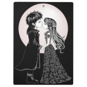 かわいいゴシックEmoキッズキスバレンタインデー クリップボード (裏面)