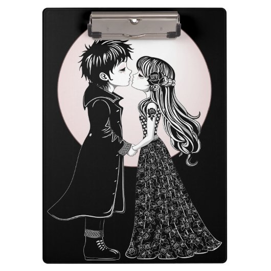 かわいいゴシックEmoキッズキスバレンタインデー クリップボード (正面)