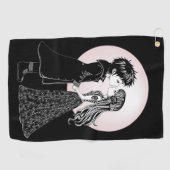 かわいいゴシックEmoキッズキスバレンタインデー ゴルフタオル (横)