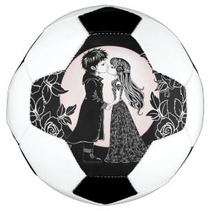 かわいいゴシックEmoキッズキスバレンタインデー サッカーボール