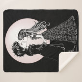 かわいいゴシックEmoキッズキスバレンタインデー シェルパブランケット (正面(横))