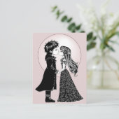 かわいいゴシックEmoキッズキスバレンタインデー シーズンポストカード (スタンド正面)