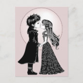 かわいいゴシックEmoキッズキスバレンタインデー シーズンポストカード (正面)