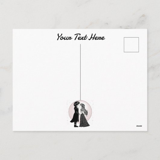 かわいいゴシックEmoキッズキスバレンタインデー シーズンポストカード (裏面)