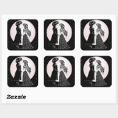 かわいいゴシックEmoキッズキスバレンタインデー スクエアシール (シート)