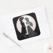 かわいいゴシックEmoキッズキスバレンタインデー スクエアシール (封筒)