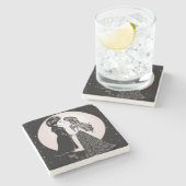 かわいいゴシックEmoキッズキスバレンタインデー ストーンコースター (横)