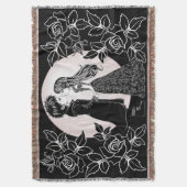 かわいいゴシックEmoキッズキスバレンタインデー スローブランケット (正面縦)