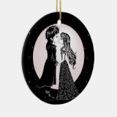 かわいいゴシックEmoキッズキスバレンタインデー セラミックオーナメント (右)