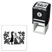 かわいいゴシックEmoキッズキスバレンタインデー セルフインキングスタンプ (インサイチュ)