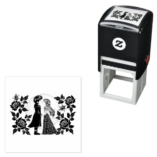 かわいいゴシックEmoキッズキスバレンタインデー セルフインキングスタンプ (インサイチュ)