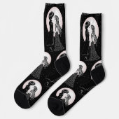 かわいいゴシックEmoキッズキスバレンタインデー ソックス (左)