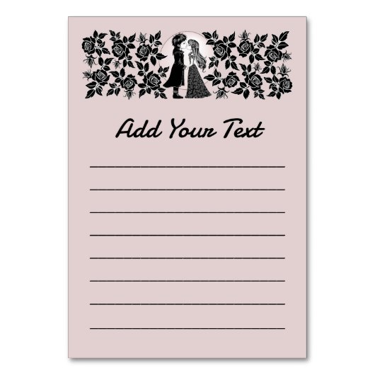 かわいいゴシックEmoキッズキスバレンタインデー テーブルナンバー (裏面)