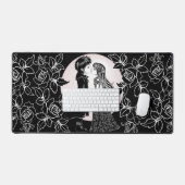 かわいいゴシックEmoキッズキスバレンタインデー デスクマット (キーボード&マウス)