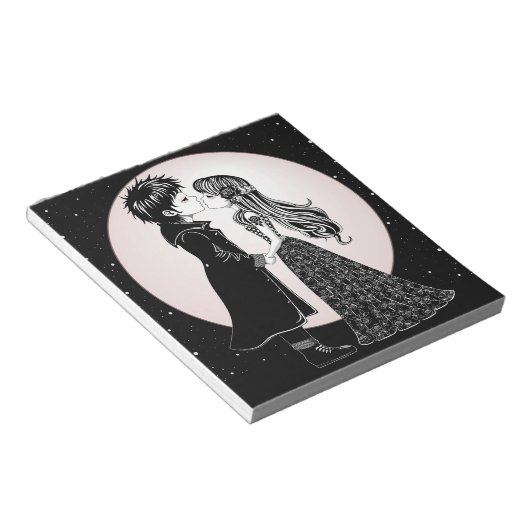 かわいいゴシックEmoキッズキスバレンタインデー ノートパッド (アングル)