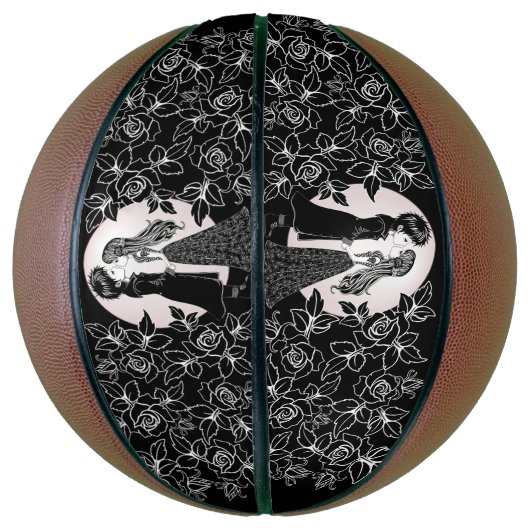 かわいいゴシックEmoキッズキスバレンタインデー バスケットボール (縦)