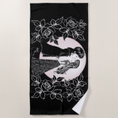 かわいいゴシックEmoキッズキスバレンタインデー ビーチタオル (正面)