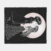 かわいいゴシックEmoキッズキスバレンタインデー フリースブランケット (正面(横))