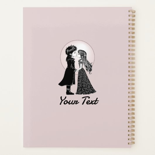 かわいいゴシックEmoキッズキスバレンタインデー プランナー手帳 (裏面)