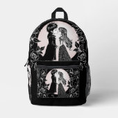 かわいいゴシックEmoキッズキスバレンタインデー プリントバックパック (正面)