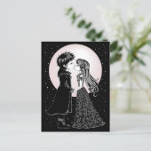 かわいいゴシックEmoキッズキスバレンタインデー ポストカード (スタンド正面)