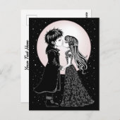 かわいいゴシックEmoキッズキスバレンタインデー ポストカード (正面/裏面)