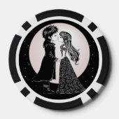 かわいいゴシックEmoキッズキスバレンタインデー ポーカーチップ (裏面)