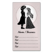 かわいいゴシックEmoキッズキスバレンタインデー マグネット名刺 (正面縦)