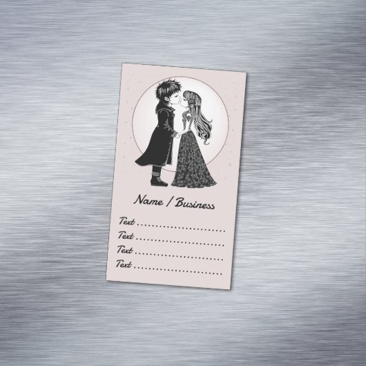 かわいいゴシックEmoキッズキスバレンタインデー マグネット名刺 (インサイチュ)