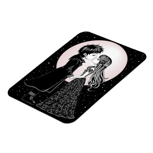 かわいいゴシックEmoキッズキスバレンタインデー マグネット (左側)