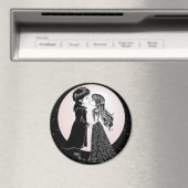 かわいいゴシックEmoキッズキスバレンタインデー マグネット (インサイチュ (食洗機))