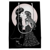 かわいいゴシックEmoキッズキスバレンタインデー ミディアムペーパーバッグ (裏面)