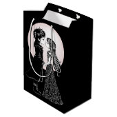 かわいいゴシックEmoキッズキスバレンタインデー ミディアムペーパーバッグ (裏面アングル)