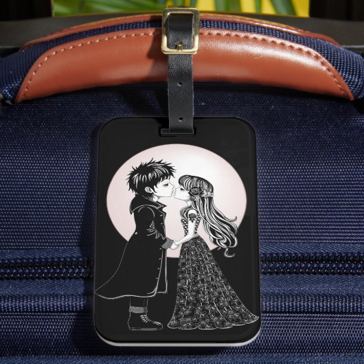 かわいいゴシックEmoキッズキスバレンタインデー ラゲッジタグ (正面インサイチュ2)